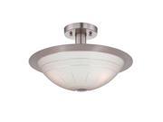 Lite Source Semi flush Mount Lamp Polished Silver Frost Glass Shade LS 18458