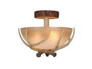 Vaxcel Lodge 16 Semi Flush Ceiling Light w French Scavo Glass CF33016NS