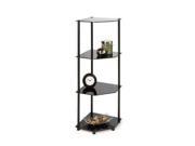 Convenience Concepts Midnight Classic Black Glass 4 Tier Corner Shelf 157005B