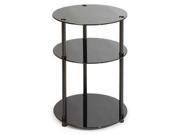 Convenience Concepts Midnight Classic Black Glass 3 Tier Round Table 157007B