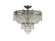 Crystorama Majestic Sold Cast Brass Ornate Crystal Semi Flush Mount 1483 HB CL S