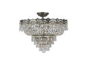 Crystorama Majestic Cast Brass Ornate Crystal Semi Flush Mount 1485 HB CL SAQ