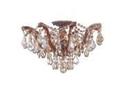 Crystorama Maria Theresa Semi Flush Mount Golden Teak Swarovski 4437 AB GTS