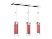 Dainolite 3 Light Polished Chrome Pendant Clear Frosted Glass 22153 795 PC