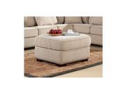 Microfiber Cube Foot Stool in Taupe by Coaster Furniture
