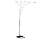 ORE International 5 Arms Arch Floor Lamp White White 6962WH