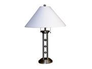 ORE International Metal Table Lamp Silvertone Silver White 6231SN