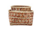 Lazy Susan Woven Brown Sage Tonal Baskets Set Of 2 Tan 248002