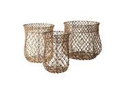 Lazy Susan Nested Fisherman Rope Baskets Set Of 3 Brown 914002