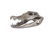 Lazy Susan Crocodile Skull In Silver Leaf Silver Leaf 112162