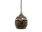 Lazy Susan Round Fortress Pendant Light Distressed Silver 135008