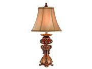 ORE International 31 H Table. Lamp Red Brown K 4193T