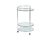 Euro Style Euro Style 21000 Roberta Rolling Cart in Frosted Clear Glass