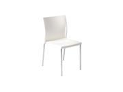 Euro Style Yeva Side Chair Set of 2 White Chrome Finish 90130WHT
