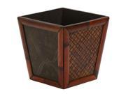 Nearly Natural 0514 Burgundy Bamboo Square Decorative Planters Set of 4