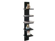 Five Tier Wall Mount Shelving in Dark Brown