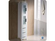 Fresca Torino White Tall Bathroom Linen Side Cabinet