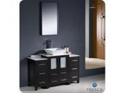 Fresca Torino 48 Espresso Modern Bathroom Vanity w 2 Side Cabinets Vessel Sink