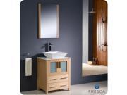 Fresca Torino 24 Light Oak Modern Bathroom Vanity w Vessel Sink