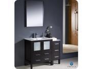 Fresca Torino 42 Espresso Modern Bathroom Vanity w Side Cabinet Integrated Sink