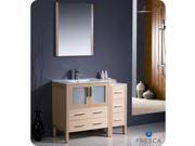 Fresca Torino 42 Light Oak Modern Bathroom Vanity w Side Cabinet Integrated Sink