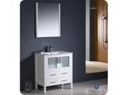 Fresca Torino 30 White Modern Bathroom Vanity w Integrated Sink