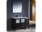 Fresca Torino 48 Espresso Modern Bathroom Vanity w Side Cabinet Integrated Sink