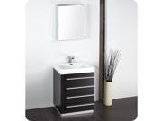 Fresca FVN8024BW Livello 24 in. Black Modern Bathroom Vanity with Medicine Cabinet