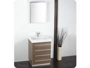 Fresca Livello 24 Gray Oak Modern Bathroom Vanity w Medicine Cabinet
