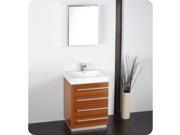 Fresca Livello 24 Teak Modern Bathroom Vanity w Medicine Cabinet