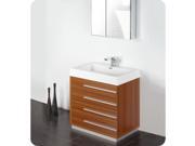 Fresca Livello 30 Teak Modern Bathroom Vanity w Medicine Cabinet