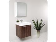 Fresca Alto Walnut Modern Bathroom Vanity w Medicine Cabinet