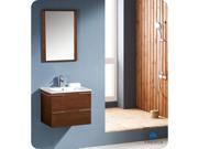 Fresca Cielo 24 Wenge Brown Modern Bathroom Vanity w Mirror FVN8114WG