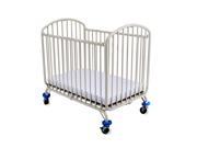 L.A. Baby The New Folding Arched Compact Crib White 72