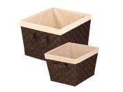 Honey Can Do 2 Pc Woven Basket Set Espresso STOX05041