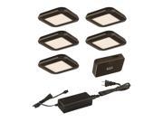 Vaxcel Smart Lighting Low Profile Under Cabinet Puck Light 5 pack Kit Bronze X0033