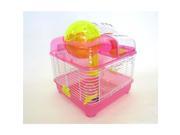 YML Dwarf Hamster Mice Cage with Ball on Top Pink H1010PK