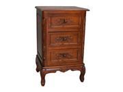 International Caravan Carved Wood Three End Table Brown Stain 3848