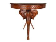 International Caravan Windsor Carved Exotic Elephant Wall Table Stain ZM 3804 ST