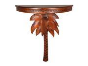 International Caravan Windsor Carved Exotic Palm Tree Wall Table Stain ZM 3805 ST