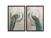 IMAX Panache Peacock Art Set of 2 82097 2