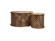IMAX Abdalla Carved Wooden Tables Set of 2 89200 2