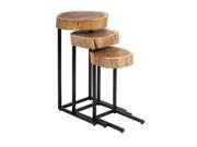 IMAX Nadera Wood and Iron Nesting Tables Set of 3 89205 3