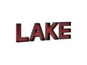 Large Red Metal LAKE Letters Wall Shelf Sign
