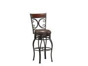 American Heritage Treviso Stool in Pepper w Bourbon Leather 34 Inch