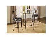 Hillsdale Parkside 3 Piece Bar Height Pub Table Set in Copper