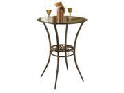 Hillsdale Furniture Marsala Bar Height Bistro Table Gray w Rust Accents 5435PTB