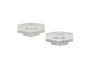 Lazy Susan Square Windowpane Crystal Candleholders Small. Set Of 2 980006 S2