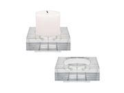 Lazy Susan Square Windowpane Crystal Candleholders Large. Set Of 2 980007 S2