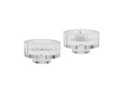 Lazy Susan Round Windowpane Crystal Candleholders Small. Set Of 2 980014 S2